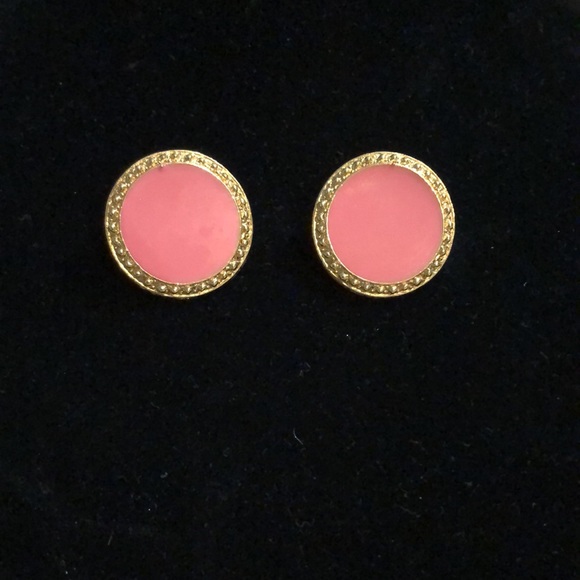 Pink Gold Tone Statement Earrings - Picture 2 of 4